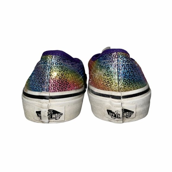 Vans Rainbow Sequin Fun Embellished Sneakers 2.5 - Picture 7 of 10